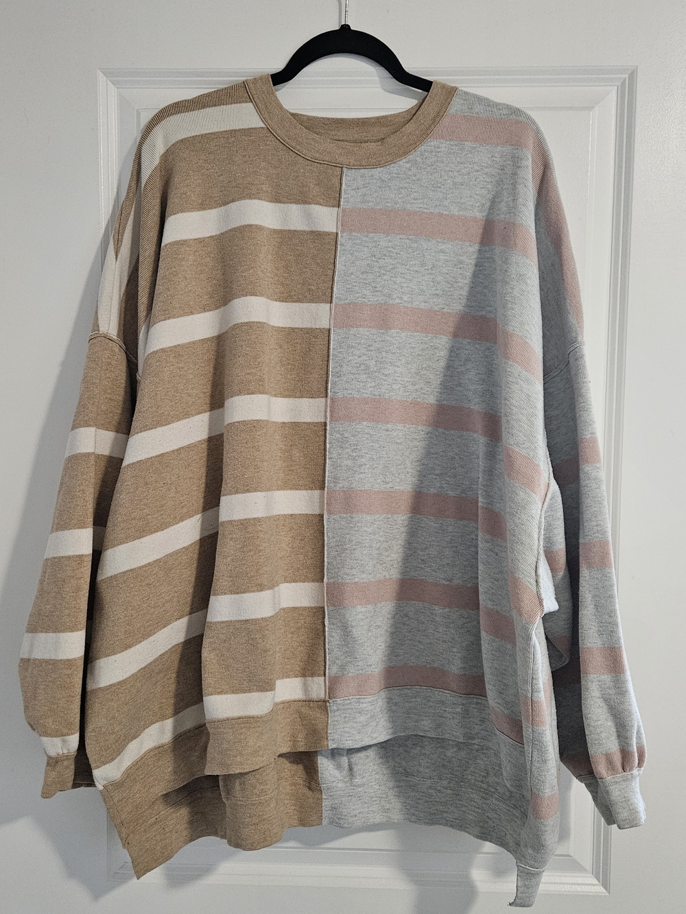 Free People Uptown Striped Oversizes Crewneck Sweater - Size XL - Picture 2 of 6